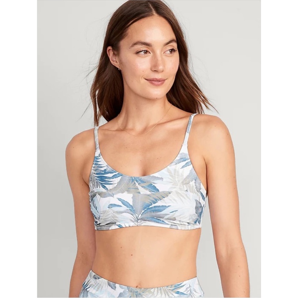 Old Navy Blue and White Women's Swim Top